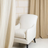 Branca Ticking Stripe Biscotti Fabric Sample