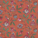 Amalita Floral Burnt Orange Fabric Sample