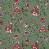 Amalita Floral Moss Green Fabric Sample