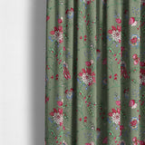 Amalita Floral Moss Green Fabric Sample