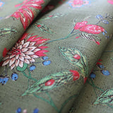 Amalita Floral Moss Green Fabric Sample