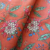 Amalita Floral Burnt Orange Fabric Sample