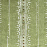 Bela Stripe Olive Green Embroidered Fabric Sample