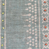 Bela Stripe Teal Embroidered Fabric Sample