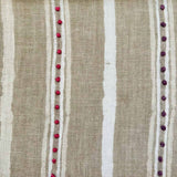 Dabu Stripe Natural Embroidered Fabric Sample