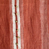 Dabu Stripe Rust Embroidered Fabric Sample