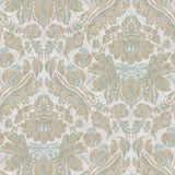 Damaskus Grasscloth Stone Blue Wallpaper Sample