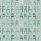 Having a Seat Pale Green Wallpaper Sample