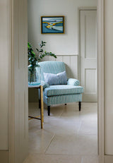 Ida Stripe Deep Turquoise Fabric Sample