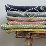 Anushka Deep Blue Embroidered Fabric Sample