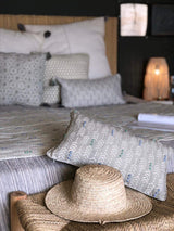 Jiva Ash Grey Embroidered Fabric Sample