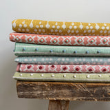 Bela Stripe Gold Embroidered Fabric Sample