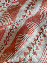 Una Coral Embroidered Fabric Sample