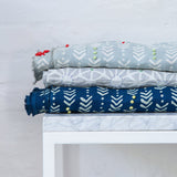 Jiva Indigo Embroidered Fabric Sample