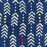 Jiva Indigo Embroidered Fabric Sample