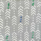 Jiva Ash Grey Embroidered Fabric Sample