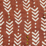 Jiva Rust Embroidered Fabric Sample