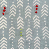 Jiva Slate Blue Embroidered Fabric Sample