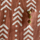 Jiva Rust Embroidered Fabric Sample