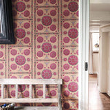 Paris Suzani Clay Pink Wallpaper Sample