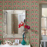 Serafina Stripe Orchard Green Wallpaper Sample