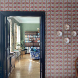 Serafina Stripe Twilight Blue Wallpaper Sample