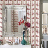 Serafina Stripe Birch White Wallpaper Sample