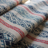 Talka Stripe Blue and Red Fabric Sample