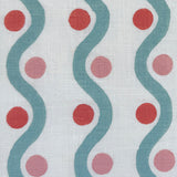 Wiggle Teal & Coral Fabric Sample