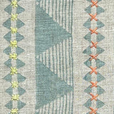 Una Teal Embroidered Fabric Sample