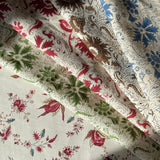 Indigo Block Tobacco Fabric Sample