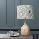 Jiva Slate Blue Embroidered Fabric Sample