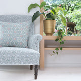 Taraka Slate Blue Embroidered Fabric Sample