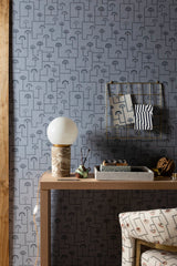 INDOS Heron Blue Wallpaper Sample