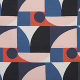 Condesa Midnight/Cherry Outdoor Performance Fabric Sample