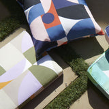 Condesa Midnight/Cherry Outdoor Performance Fabric Sample