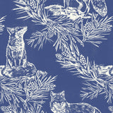 Fox in The Snow Storm Blue Wallpaper Sample