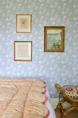 Indiennes Monochrome Blue Wallpaper Sample