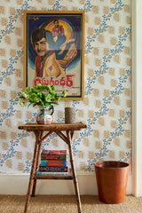 Isabelle Large Yellow & Blue Wallpaper Sample