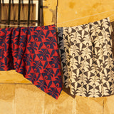 Capretto Tomato/Cobalt Fabric Sample