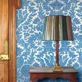 Pomegranate Grand Parchment Byzantine Blue Wallpaper Sample