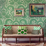 Pomegranate Grand Parchment Granada Green Wallpaper Sample