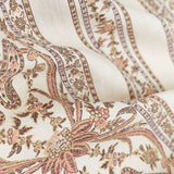 Srinagar Stripe Salmon & Toast on Parchment Fabric Sample