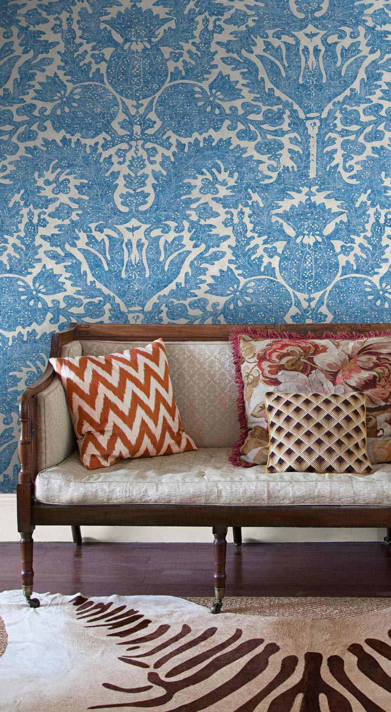 Pomegranate Byzantine Blue Wallpaper Sample