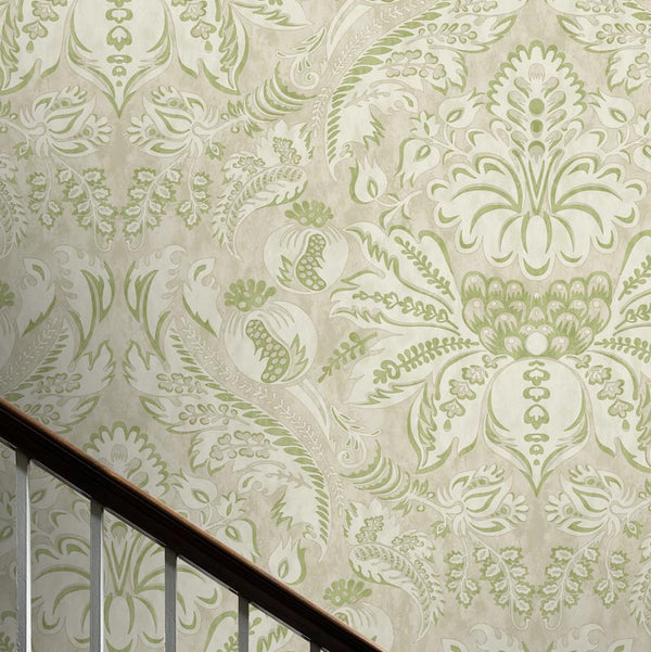 Damaskus Grand Green Bird Wallpaper Sample