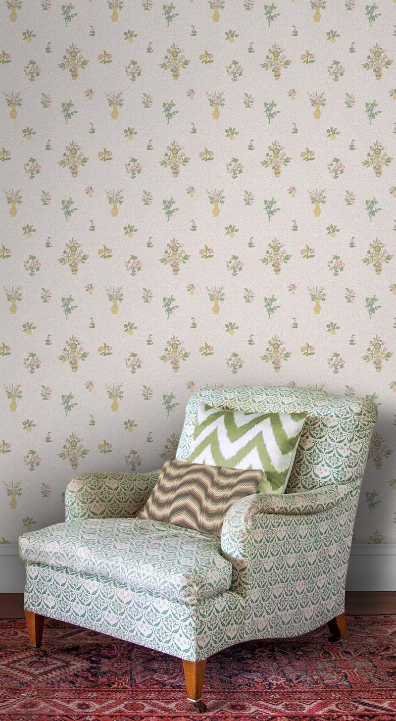 Queen Anne Squiggle Rose Wallpaper Sample