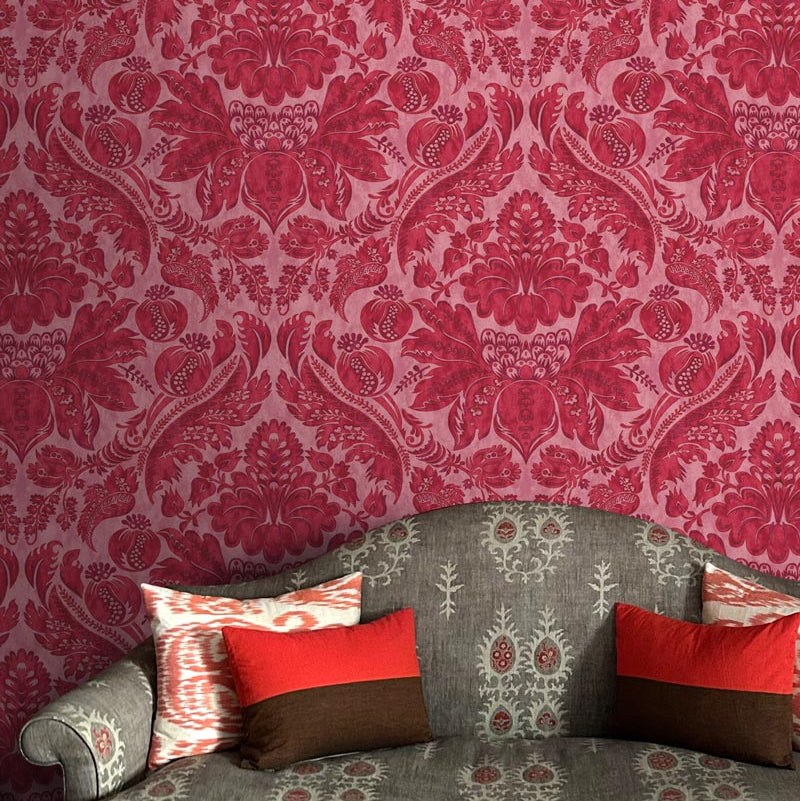 Damaskus Grasscloth Mulberry Wallpaper Sample
