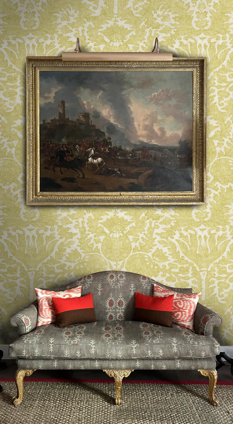 Pomegranate Grand Parchment  Libyan Lime Wallpaper Sample