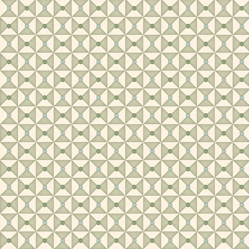 Broken Dishes Serene Green Wallpaper Sample