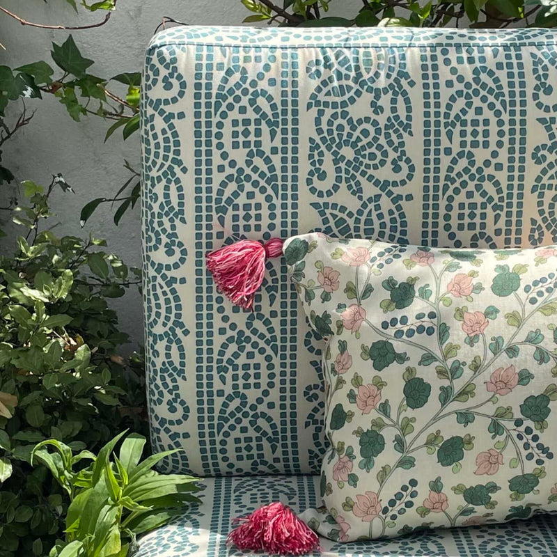 Aztec Geo Blue Performance Fabric Sample